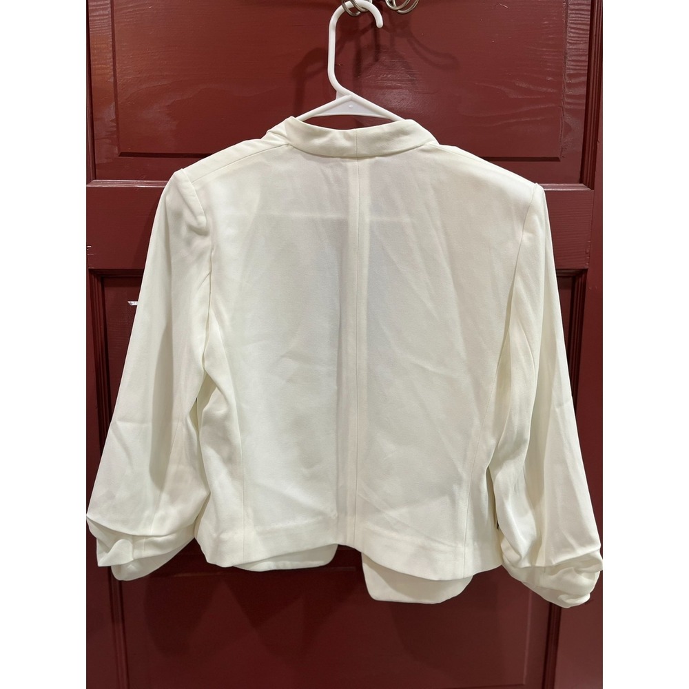 NWT Aritzia Babaton Power Blazer Shawl Collar White Jacket Ruched Sleeves Size 2 - Picture 5 of 5